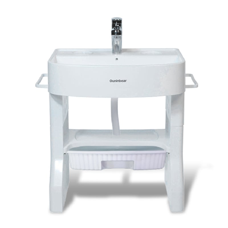 OUNINBEAR Детска стояща мивка за миене на ръце и лице с тренировка за миене на зъби — PP пластмаса; печат на лого; персонализиране; лицензиран частен етикет