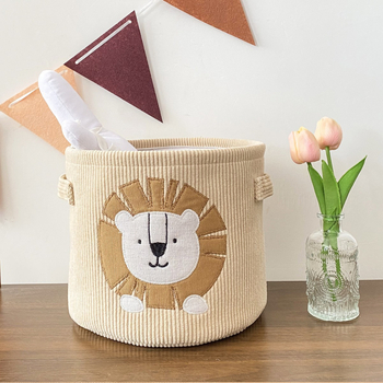 Платнен кош за пране и съхранение с карикатурен дизайн, модерен минималистичен стил, подходящ за дрехи, играчки и други вещи