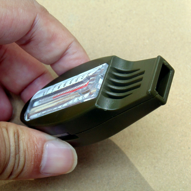 Кампинг мултиинструмент със компас, термометър, лупа и свирка (комплект от две части)