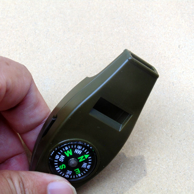 Кампинг мултиинструмент със компас, термометър, лупа и свирка (комплект от две части)