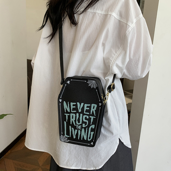 Γυναικεία τσάντα crossbody PU, κάθετη τετράγωνη μορφή, φερμουάρ, επένδυση από νάιλον, εσωτερική τσέπη με φερμουάρ