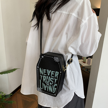 Γυναικεία τσάντα crossbody PU, κάθετη τετράγωνη μορφή, φερμουάρ, επένδυση από νάιλον, εσωτερική τσέπη με φερμουάρ