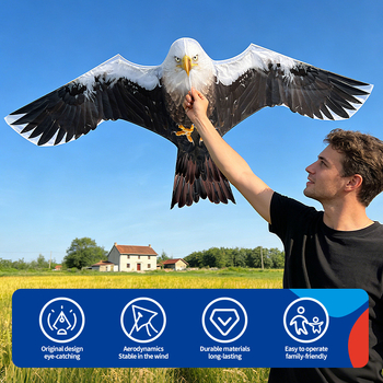 Кайт с твърди крила за отблъскване на птици, плат с каре, каркас от фибростъкло, произход: Weifang, персонализиране