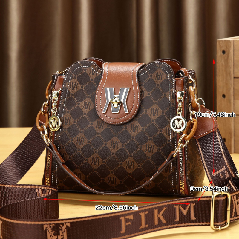 Yinximan Bucket Bag - PU Δέρμα, Αστικός Μινιμαλιστικό Στυλ, Κλείσιμο με Κλειδαριά