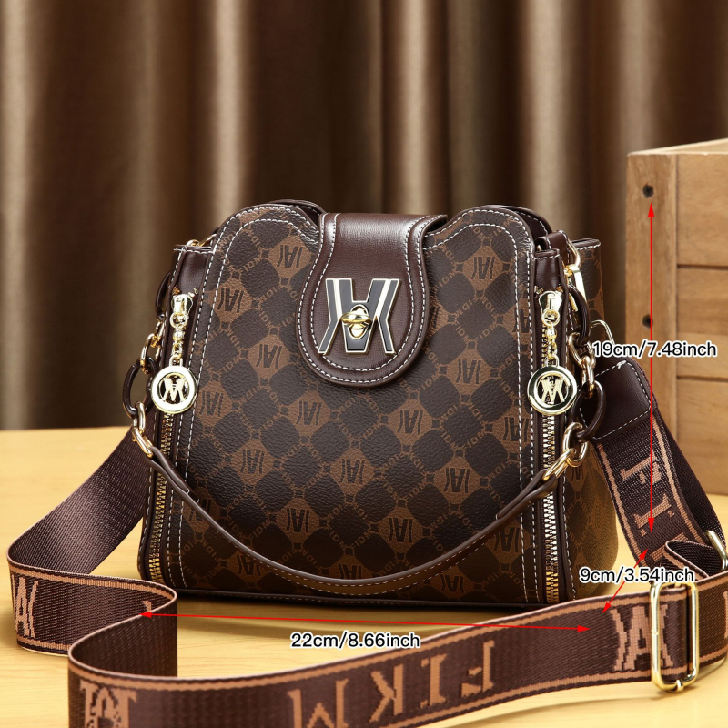 Yinximan Bucket Bag - PU Δέρμα, Αστικός Μινιμαλιστικό Στυλ, Κλείσιμο με Κλειδαριά