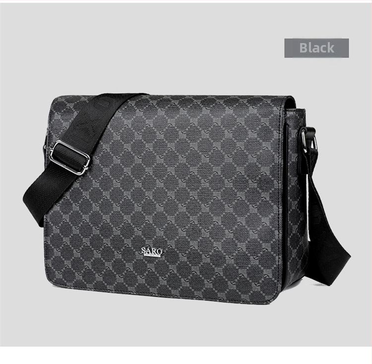 Meeste õlakott — linnaline lihtsus, PVC materjal, polüester vooder, geomeetriline muster, kaubamärk saro xi (Materjal: PVC; Vooder: Polüester; Muster: Geomeetriline; Kaubamärk: saro xi)