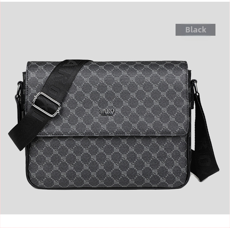 Meeste õlakott — linnaline lihtsus, PVC materjal, polüester vooder, geomeetriline muster, kaubamärk saro xi (Materjal: PVC; Vooder: Polüester; Muster: Geomeetriline; Kaubamärk: saro xi)