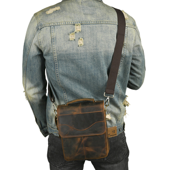 Meeste messenger-kott ehtsast nahast, esimese kihi veisnahast, pettuste kaitse, vooder polüester-puuvill