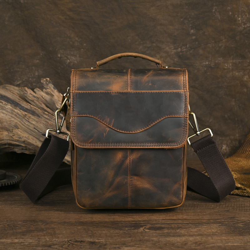 Meeste messenger-kott ehtsast nahast, esimese kihi veisnahast, pettuste kaitse, vooder polüester-puuvill