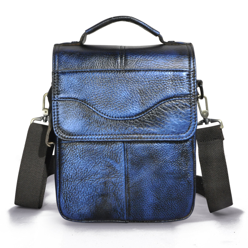 Meeste messenger-kott ehtsast nahast, esimese kihi veisnahast, pettuste kaitse, vooder polüester-puuvill