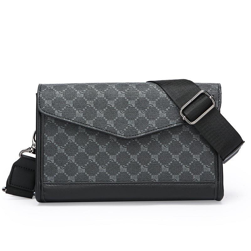 Meeste ristkott karbikujulise disainiga - PU materjal, geomeetriline muster, polüestervooder, LUMG