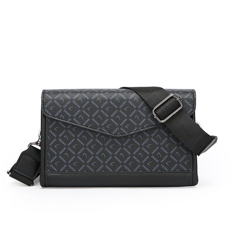 Meeste ristkott karbikujulise disainiga - PU materjal, geomeetriline muster, polüestervooder, LUMG