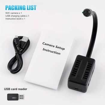 Cameră wireless WiFi cu rezoluție 1080P, obiectiv de 2,8 mm, detecție mișcare, alimentare 5V, pentru uz interior