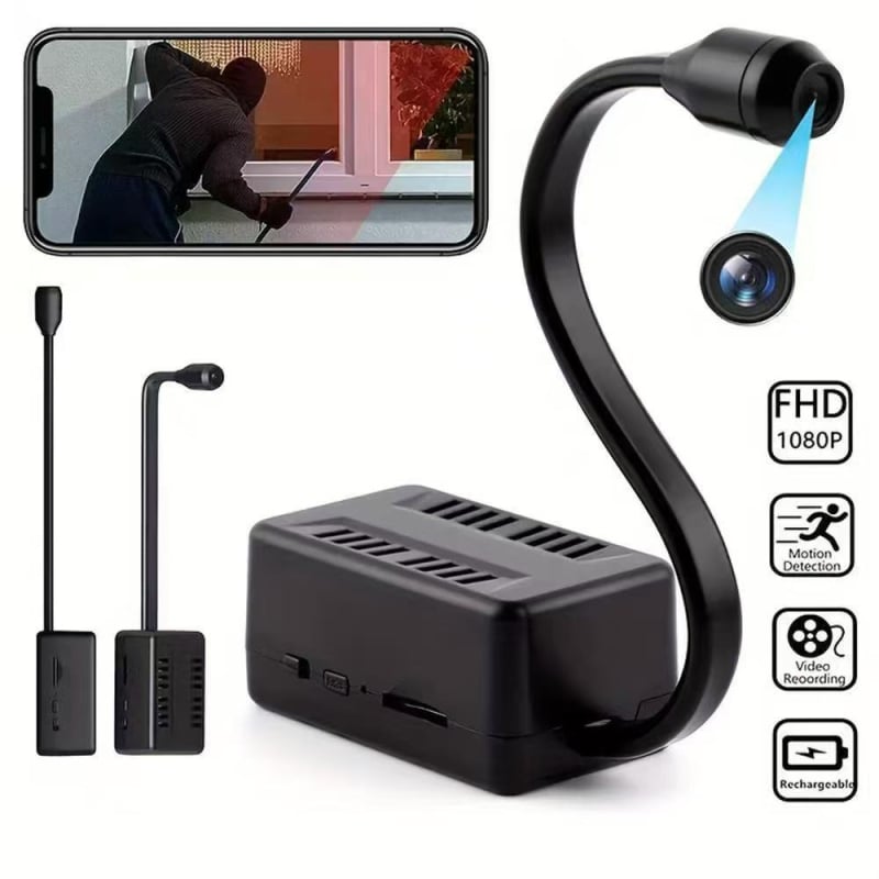Cameră wireless WiFi cu rezoluție 1080P, obiectiv de 2,8 mm, detecție mișcare, alimentare 5V, pentru uz interior