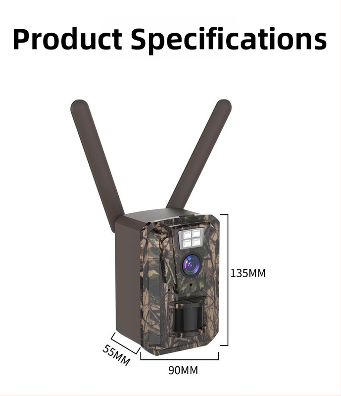 Cameră solară de exterior 4G cu 2K HD infraroșu, vizualizare nocturnă IR, obiectiv 14°, distanță IR 8–10 m, interval de temperatură -10–55°C