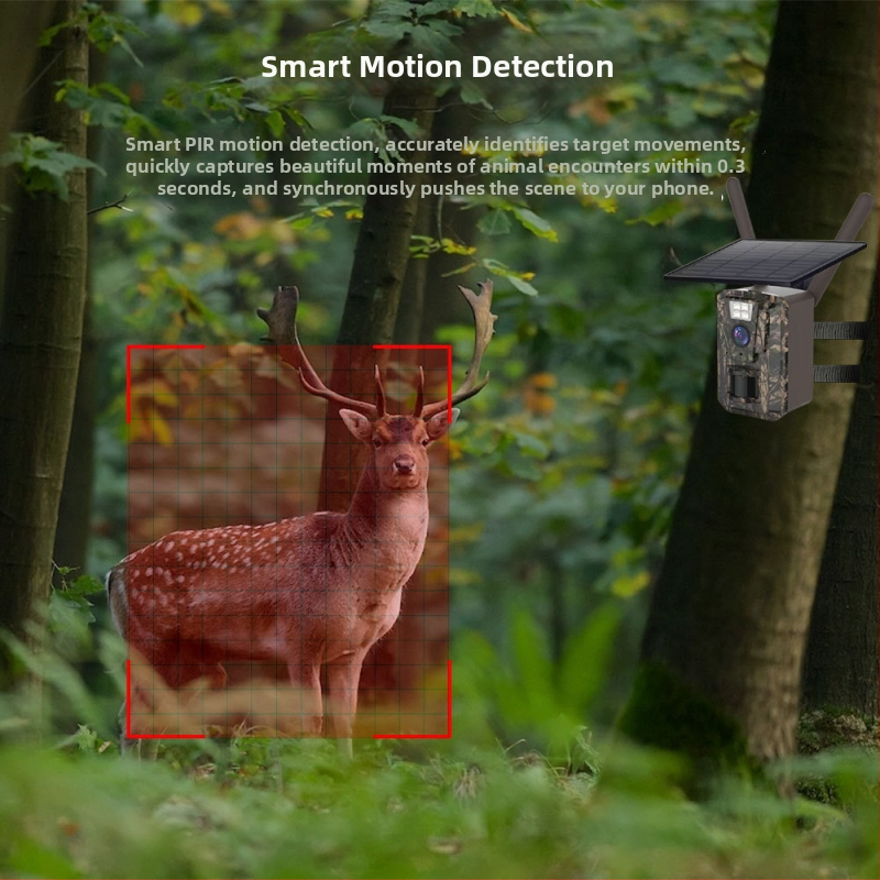 Cameră solară de exterior 4G cu 2K HD infraroșu, vizualizare nocturnă IR, obiectiv 14°, distanță IR 8–10 m, interval de temperatură -10–55°C