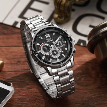 Мъжки кварцов часовник с движение z618, корпус от сплав, каишка от сплав, кръгъл циферблат, спирална корона