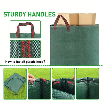 Събираща торба за листа CQ-01, цилиндрична, PP, сгъваема, за външни условия