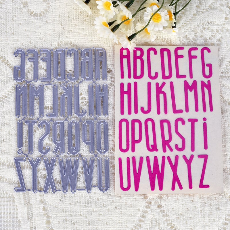 DC-2608 Нож за щамповане: букви A-Z, декоративен нож-форма, карбонова стомана, метал, модерен стил