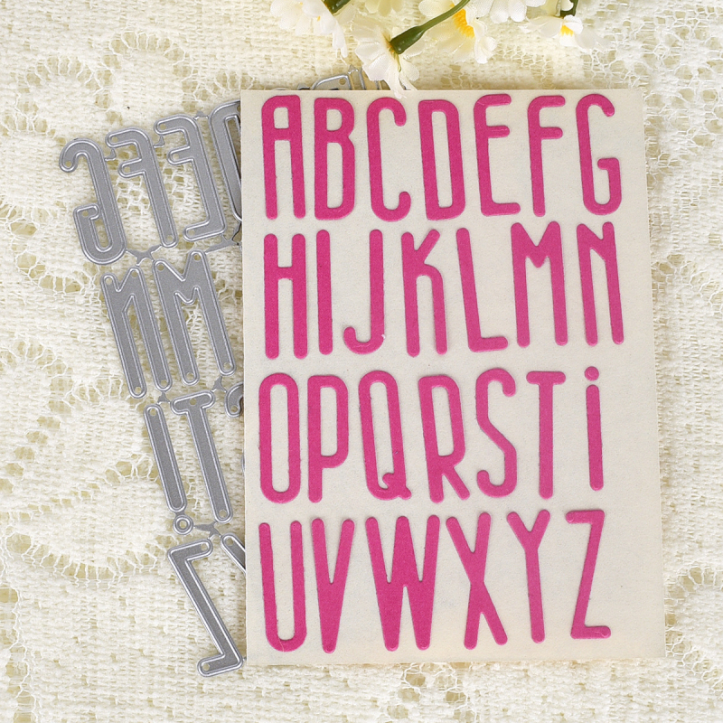 DC-2608 Нож за щамповане: букви A-Z, декоративен нож-форма, карбонова стомана, метал, модерен стил