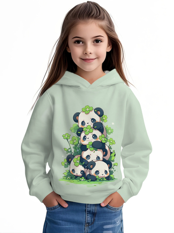 Детски суитшърт с качулка, 3D принт карикатура, полиестер 100%, дълъг ръкав, пуловер, за деца над 8 години