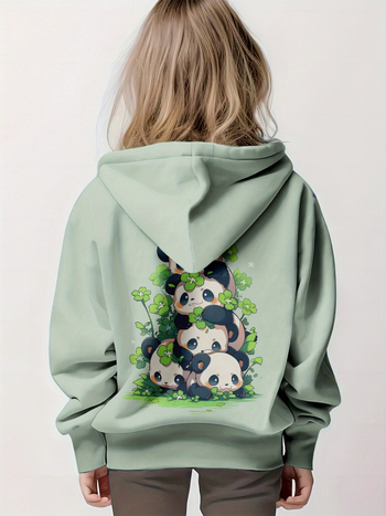 Детски суитшърт с качулка, 3D принт карикатура, полиестер 100%, дълъг ръкав, пуловер, за деца над 8 години