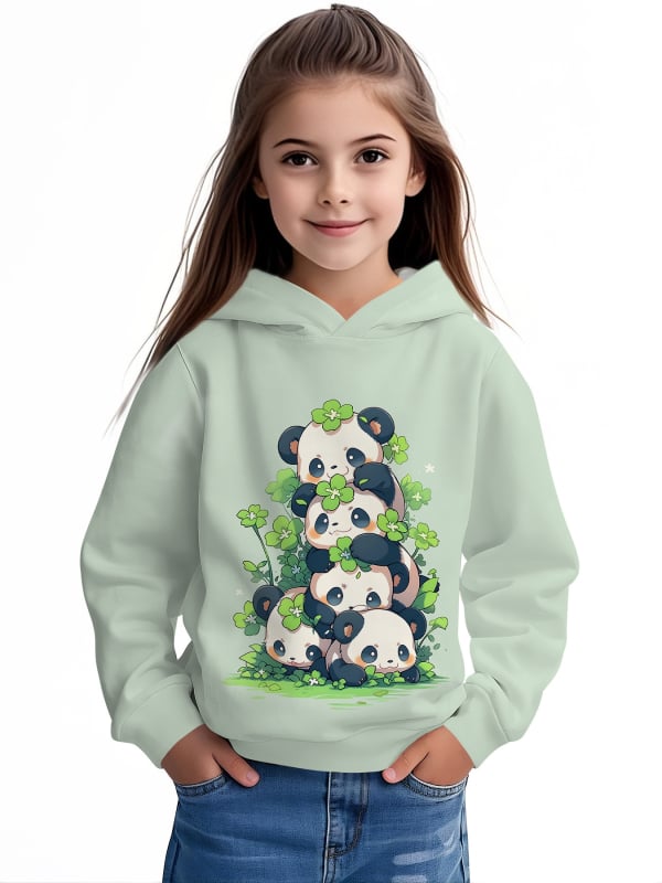 Детски суитшърт с качулка, 3D принт карикатура, полиестер 100%, дълъг ръкав, пуловер, за деца над 8 години