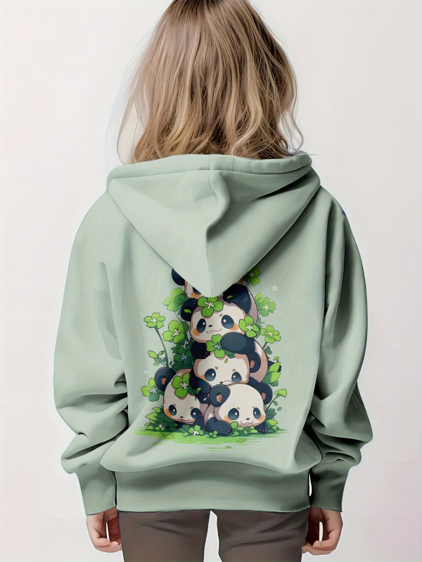 Детски суитшърт с качулка, 3D принт карикатура, полиестер 100%, дълъг ръкав, пуловер, за деца над 8 години