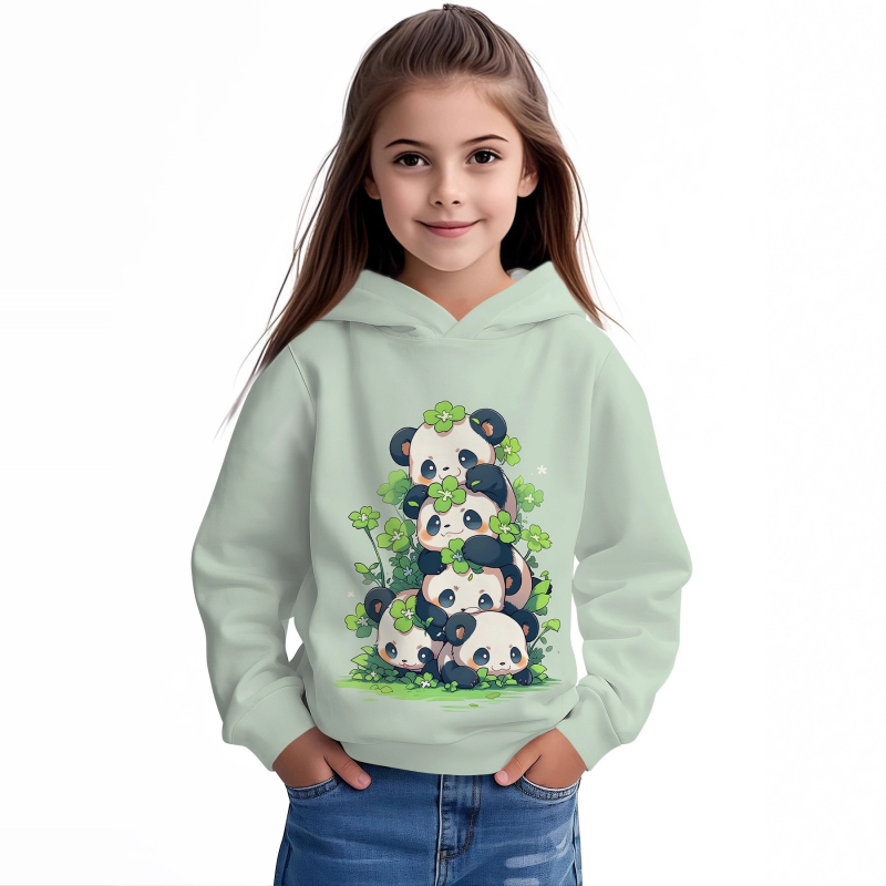 Детски суитшърт с качулка, 3D принт карикатура, полиестер 100%, дълъг ръкав, пуловер, за деца над 8 години