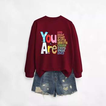 Hanorac dama din bumbac, croială lejeră, guler rotund, mâneci lungi, lungime medie, imprimeu, amestec bumbac-poliester