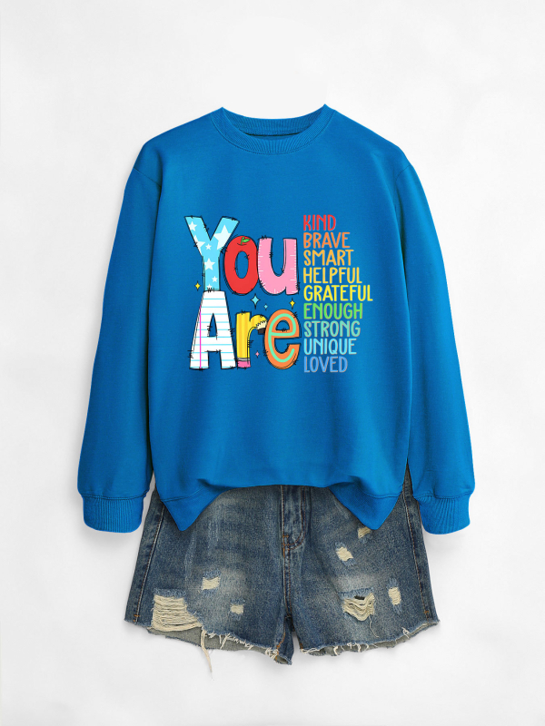 Hanorac dama din bumbac, croială lejeră, guler rotund, mâneci lungi, lungime medie, imprimeu, amestec bumbac-poliester