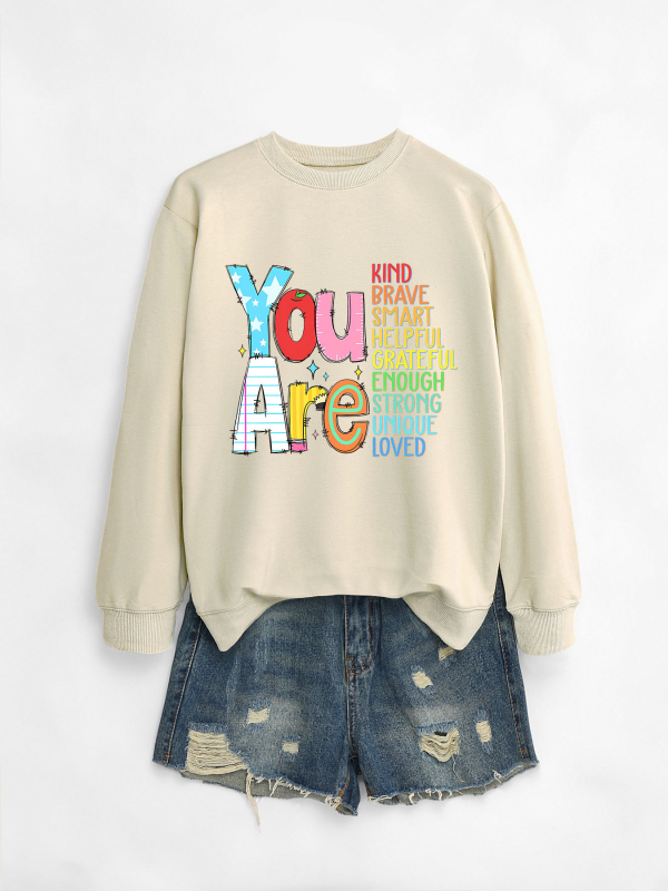 Hanorac dama din bumbac, croială lejeră, guler rotund, mâneci lungi, lungime medie, imprimeu, amestec bumbac-poliester