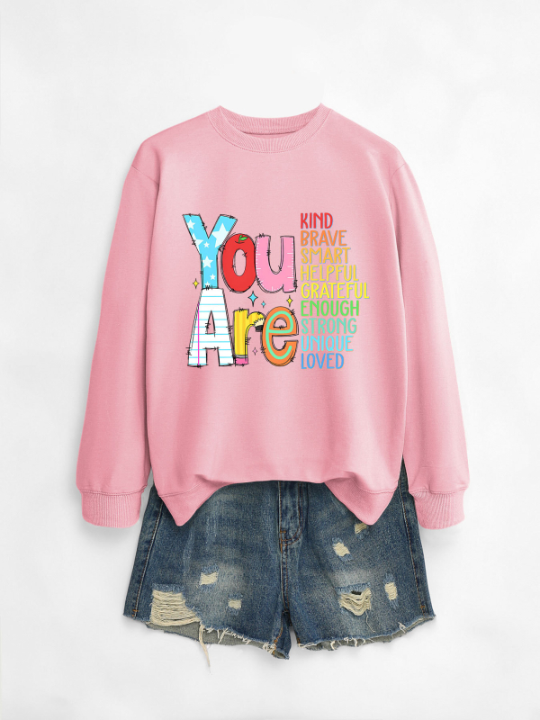 Hanorac dama din bumbac, croială lejeră, guler rotund, mâneci lungi, lungime medie, imprimeu, amestec bumbac-poliester