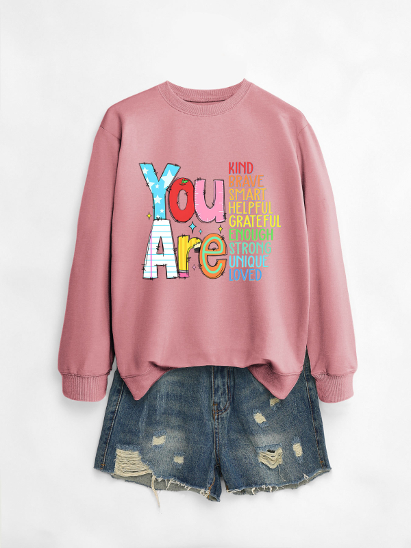 Hanorac dama din bumbac, croială lejeră, guler rotund, mâneci lungi, lungime medie, imprimeu, amestec bumbac-poliester