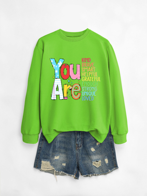 Hanorac dama din bumbac, croială lejeră, guler rotund, mâneci lungi, lungime medie, imprimeu, amestec bumbac-poliester