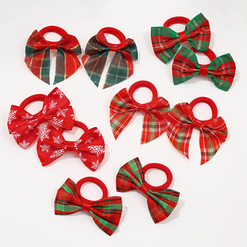 Детски коледен аксесоар за коса: лента с панделка и клип, ръчна изработка, полиестер, оригинален дизайн, висока еластичност, марка Filmore, произход Yiwu
