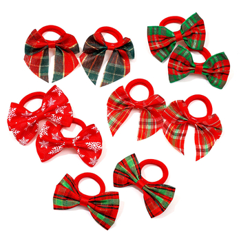 Детски коледен аксесоар за коса: лента с панделка и клип, ръчна изработка, полиестер, оригинален дизайн, висока еластичност, марка Filmore, произход Yiwu