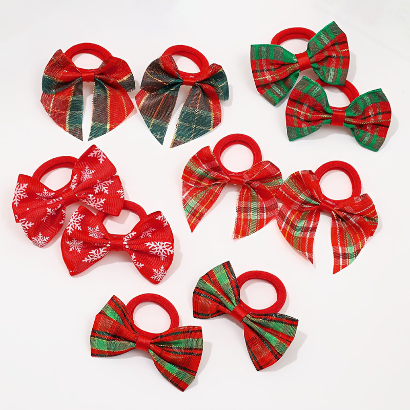 Детски коледен аксесоар за коса: лента с панделка и клип, ръчна изработка, полиестер, оригинален дизайн, висока еластичност, марка Filmore, произход Yiwu