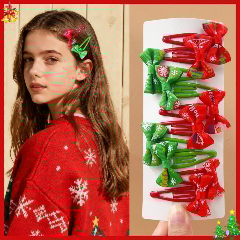Детски коледен аксесоар за коса: лента с панделка и клип, ръчна изработка, полиестер, оригинален дизайн, висока еластичност, марка Filmore, произход Yiwu