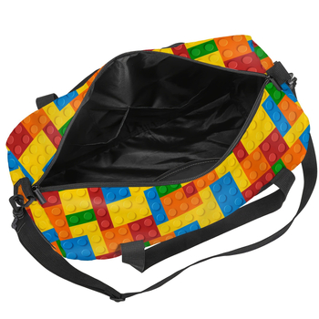 Чанта за пътуване с капацитет под 20 л, полиестер, геометричен принт, разширяем капацитет, унисекс, за пътуване за отдих