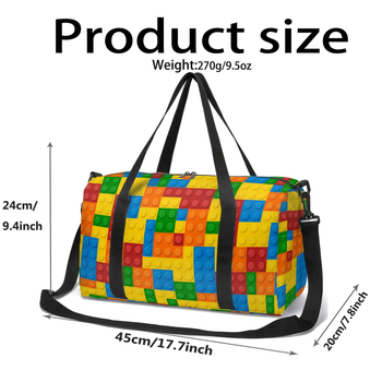 Чанта за пътуване с капацитет под 20 л, полиестер, геометричен принт, разширяем капацитет, унисекс, за пътуване за отдих