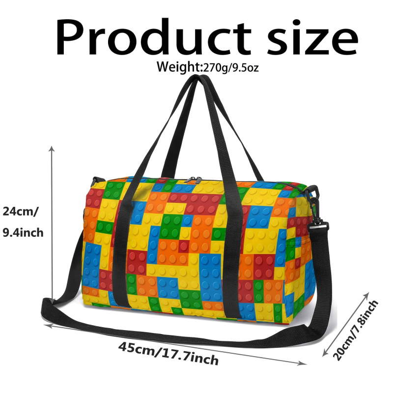 Чанта за пътуване с капацитет под 20 л, полиестер, геометричен принт, разширяем капацитет, унисекс, за пътуване за отдих