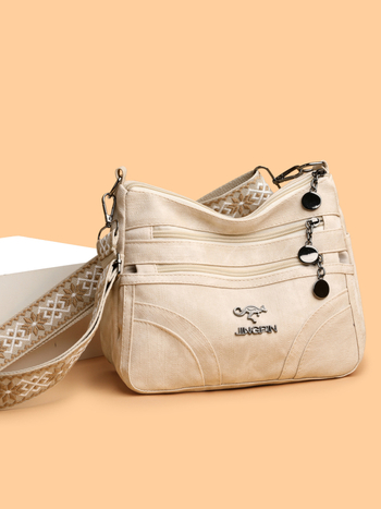 Õlakott PU materjalist, linnaline lihtne stiil, horisontaalne ruudu kujuline, tõmblukuga sulgemine, sisemine tõmblukk tasku