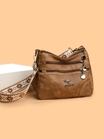 Õlakott PU materjalist, linnaline lihtne stiil, horisontaalne ruudu kujuline, tõmblukuga sulgemine, sisemine tõmblukk tasku