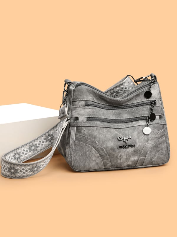 Õlakott PU materjalist, linnaline lihtne stiil, horisontaalne ruudu kujuline, tõmblukuga sulgemine, sisemine tõmblukk tasku