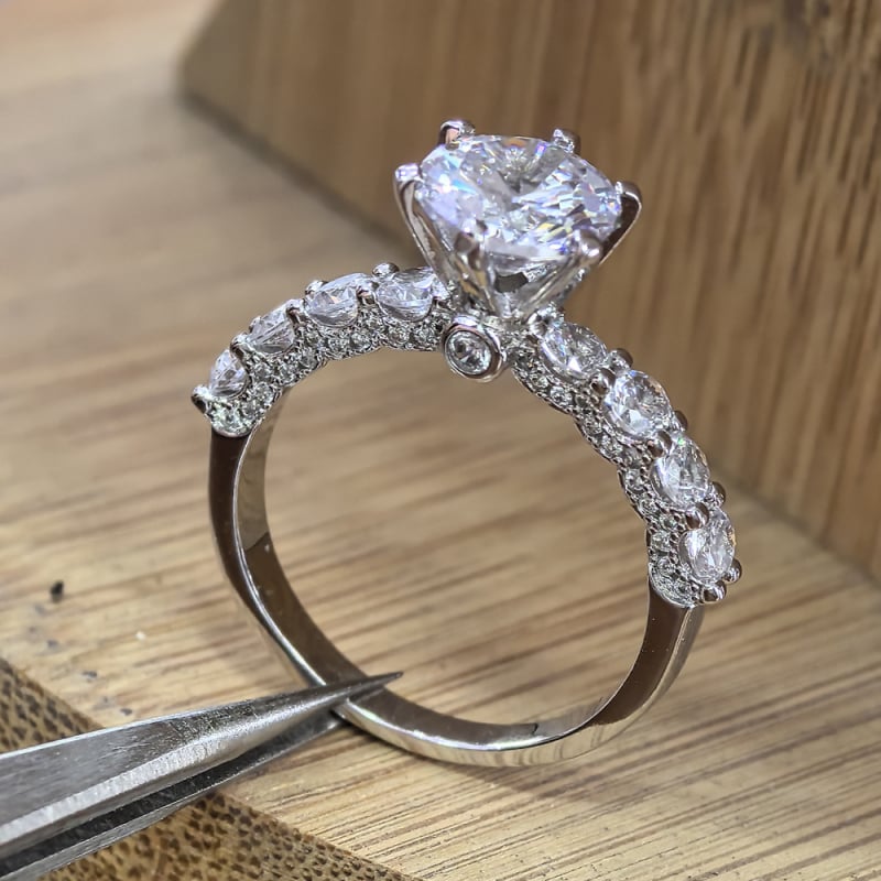 Пръстен с корона и вълнов дизайн, медна сплав, с диамантено изпълнение, дворцов стил, за жени