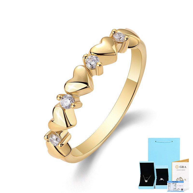 Геометричен пръстен с моисанит в 925 стерлингово сребро – дамски модерен пръстен