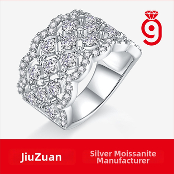 Женски пръстен от 925 сребро с Moissanite инлей – геометричен дизайн, луксозно усещане