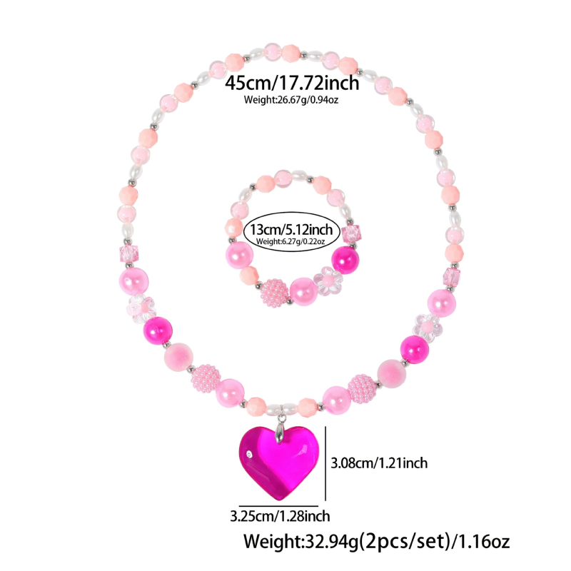 Комплект колие и гривна от мъниста с Vgold материал, реално позлатяване, низ от перли, U-образна форма