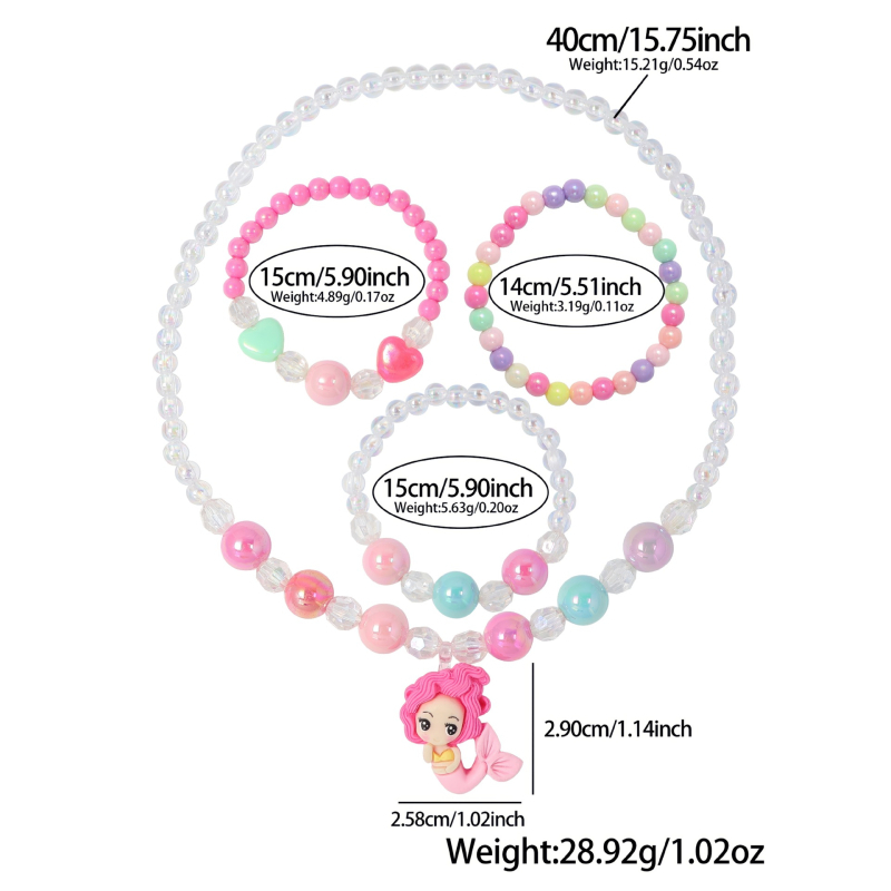 Комплект колие и гривна от мъниста с Vgold материал, реално позлатяване, низ от перли, U-образна форма